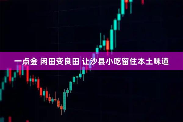 一点金 闲田变良田 让沙县小吃留住本土味道